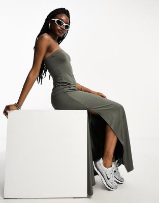 Act maxi tube dress in gray green