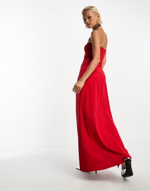 Weekday Act tube dress in red, 4 of 4