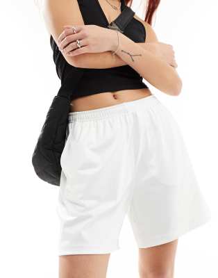 Weekday Ada track shorts with pull-on elasticated waistband in white