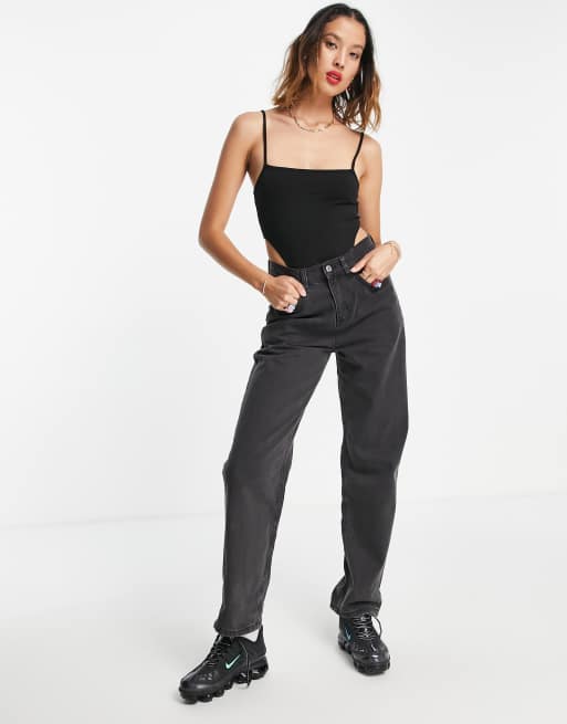 Weekday - Addena - Body échancré à bretelles en coton - Noir - BLACK