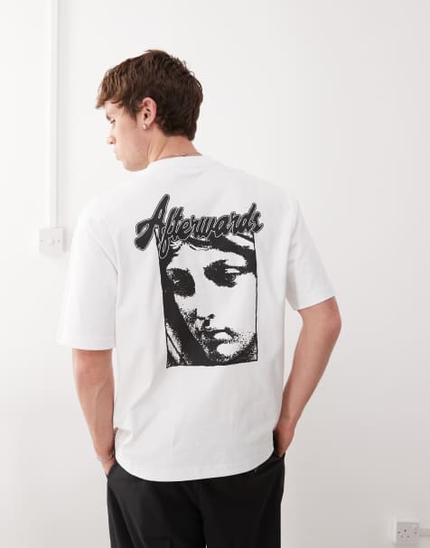 Weekday - Afslappet og hvid T-shirt med grafisk rygprint - view 1