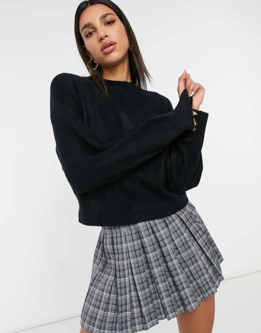 Weekday Aggie Knitted Sweater In Black Asos