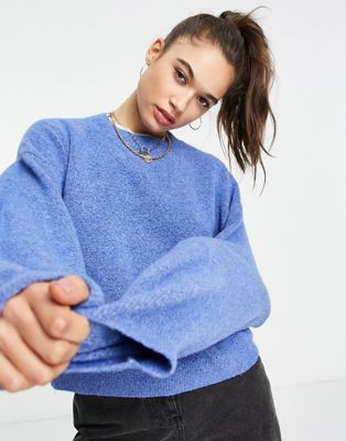 Weekday Aggie recycled knitted jumper in blue