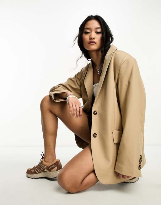 Weekday – Aiden – Beżowa marynarka oversize – część zestawu, 2 z 4