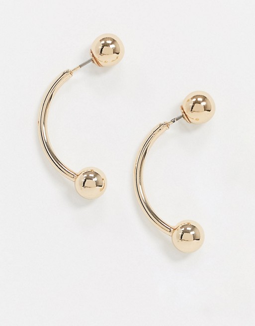 Weekday Aira barbell earrings in gold