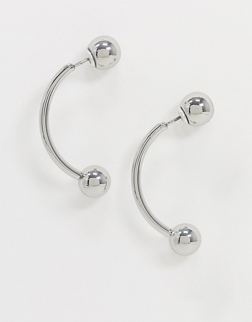 Weekday Aira barbell earrings in silver