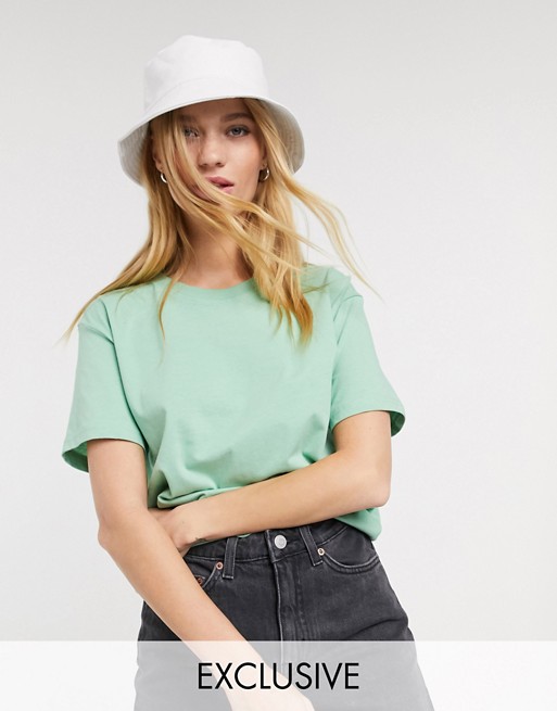 Weekday Alanis organic cotton round neck tee in sea green