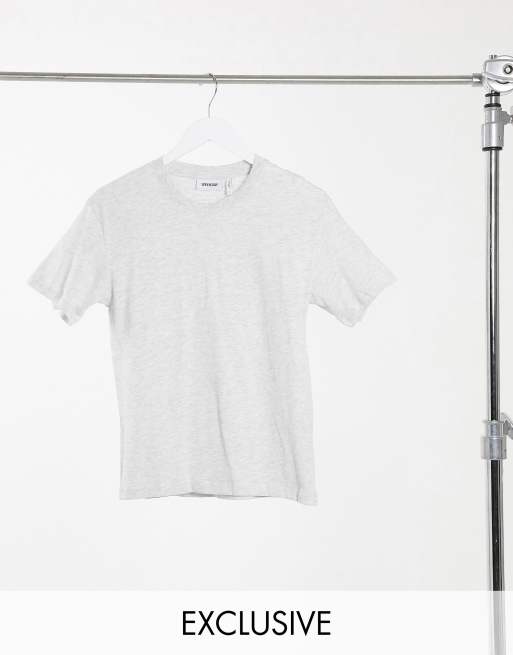 Weekday - Alanis - Ruimvallend T-shirt met ronde hals in gemêleerd grijs