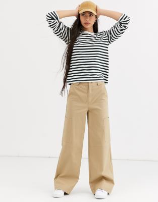 white long sleeves khaki pants