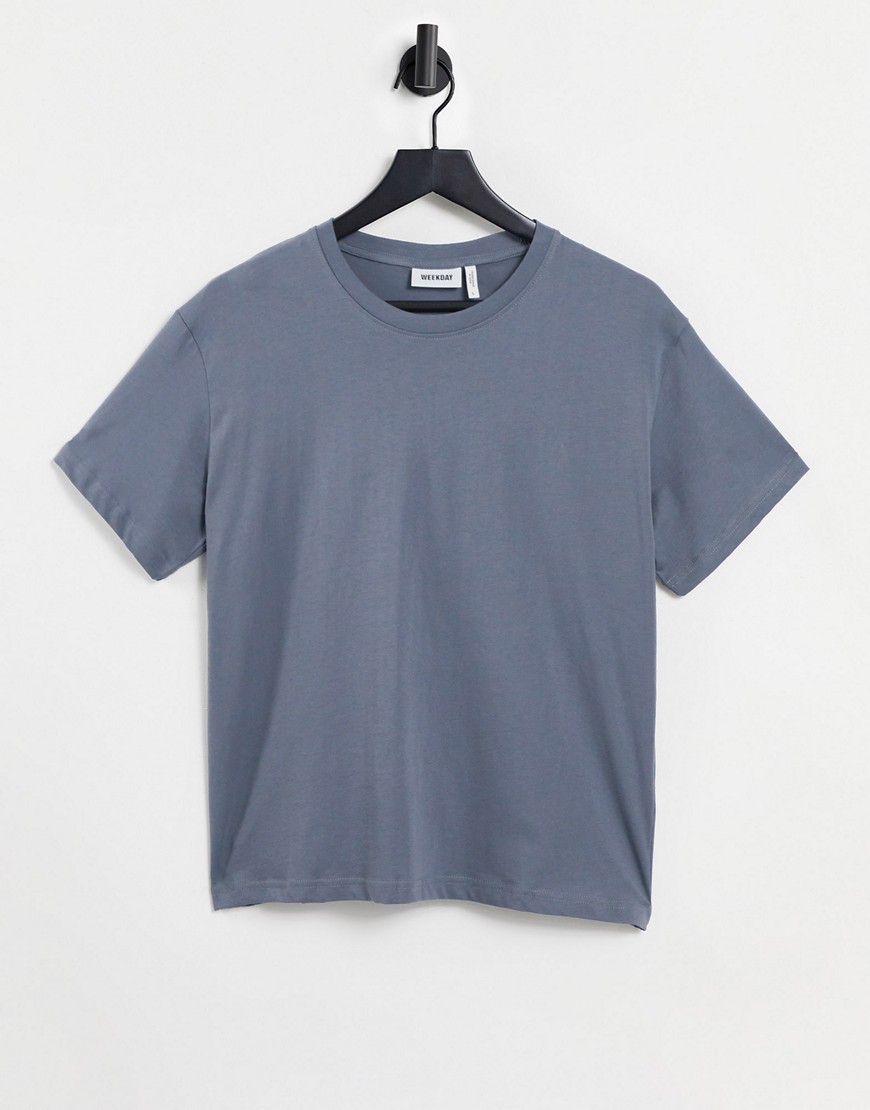 Weekday - Alanis - T-shirt van biologisch katoen in blauw