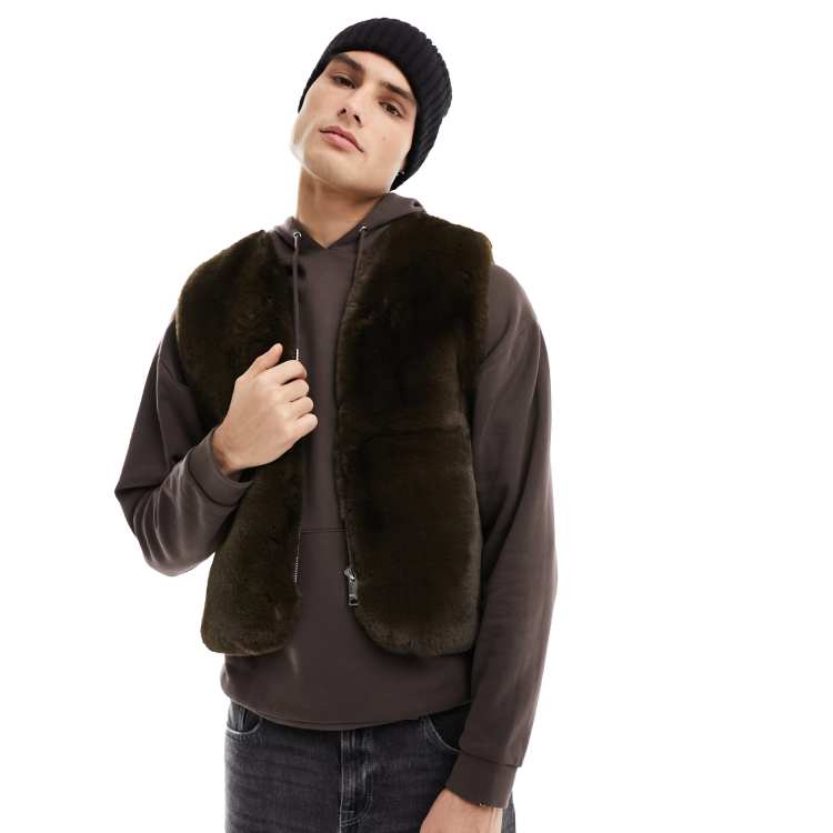 Faux fur vest clearance jacket