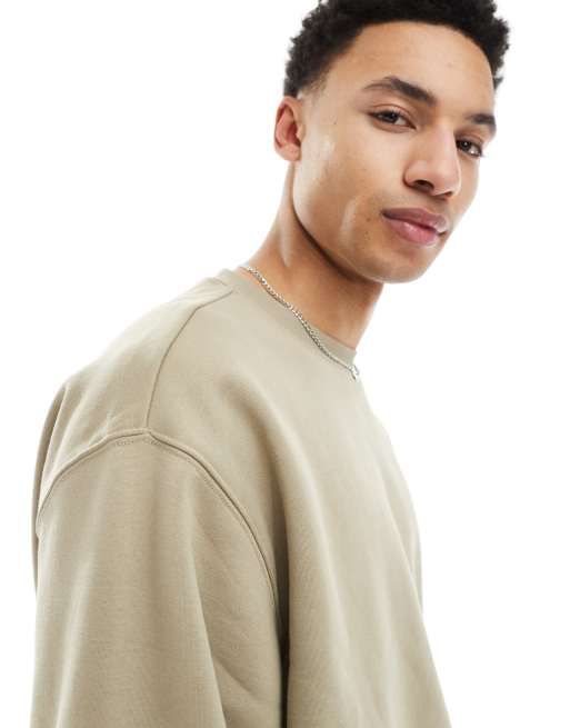 Weekday Albin Oversize Sweatshirt in Beige ASOS