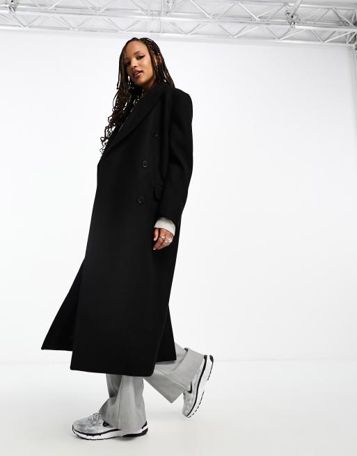 Black oversized best sale wool coat