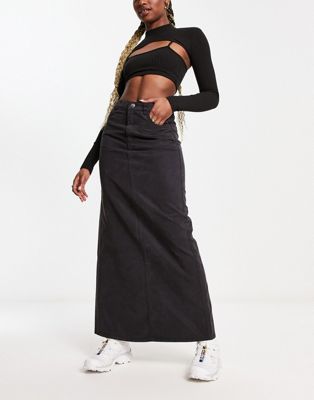 Weekday Alexa midi skirt in black  - ASOS Price Checker