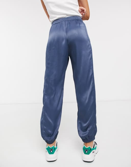 Satin best sale cuffed joggers