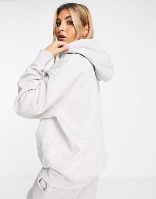 Weekday Alisa cotton blend oversized hoodie in gray heather GRAY