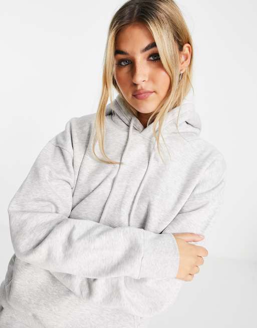 Weekday Alisa cotton blend oversized hoodie in gray heather - GRAY