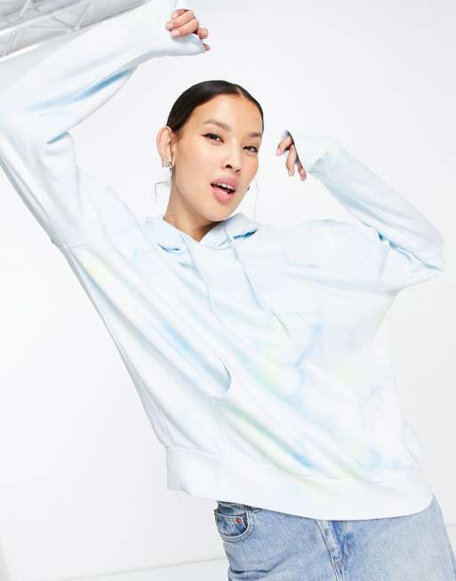 Weekday - Alisa - Felpa con cappuccio in cotone blu tie-dye - MULTI