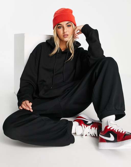 Weekday - Alisa - Hoodie van katoen in zwart - BLACK, 4 van 4