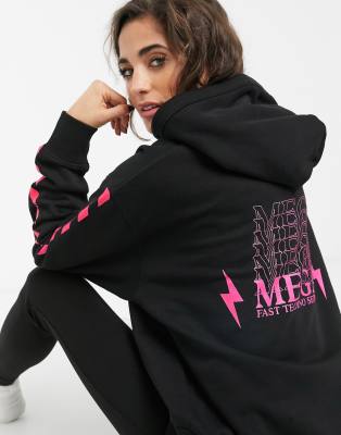 black slogan hoodie