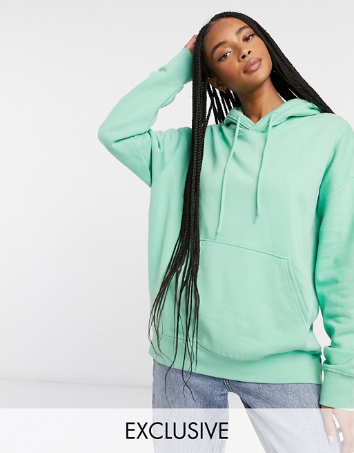 Weekday Alisa organic cotton hoodie in mint green | ASOS