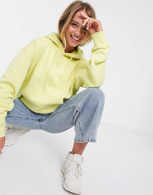 Weekday Alisa organic cotton oversized hoodie in pale yellow | ASOS
