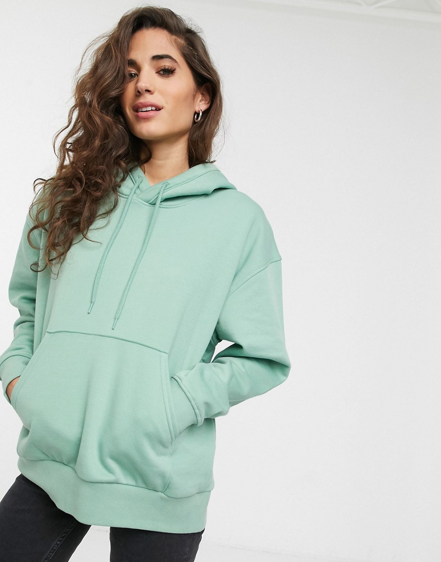 Weekday Alisa organic cotton oversized hoodie in sage green