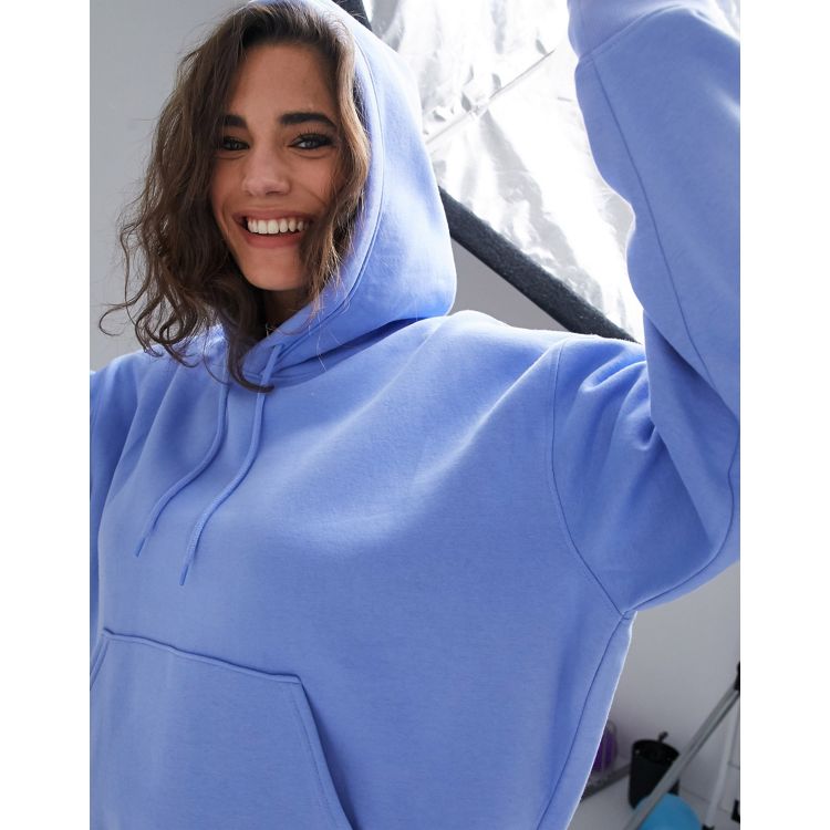 Weekday Alisa organic cotton oversized hoodie in sky blue | ASOS