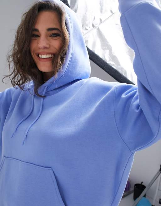 Weekday Alisa organic cotton oversized hoodie in sky blue | ASOS