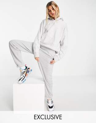 WEEKDAY ALISA COTTON BLEND OVERSIZED HOODIE IN GRAY HEATHER - GRAY-GREY,249754-076