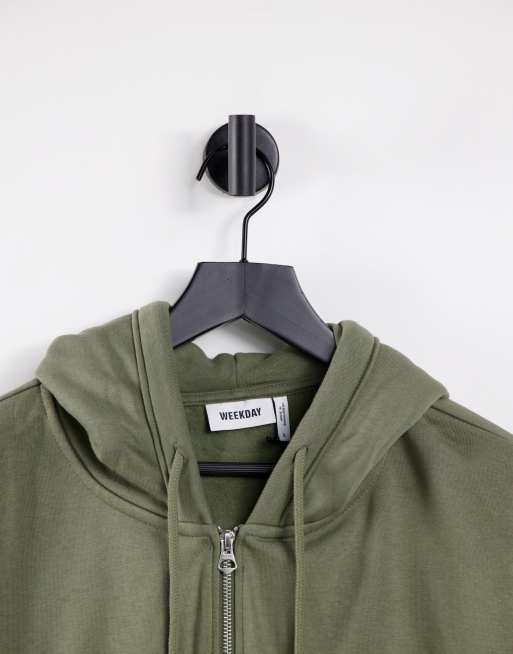 Khaki cheap zip hoodie