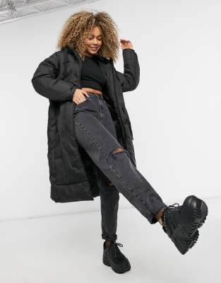 long padded black coat