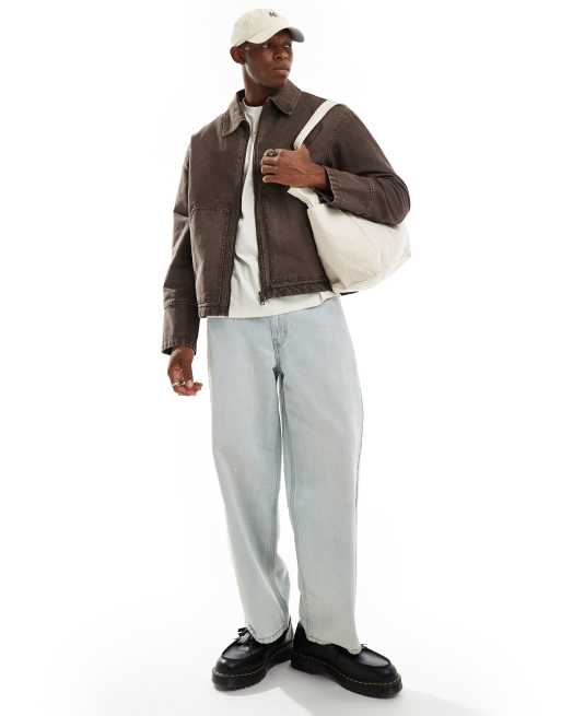 Weekday - Alvaro - Giacca marrone slavata con tasche sul davanti vestibilità comoda, 2 di 4
