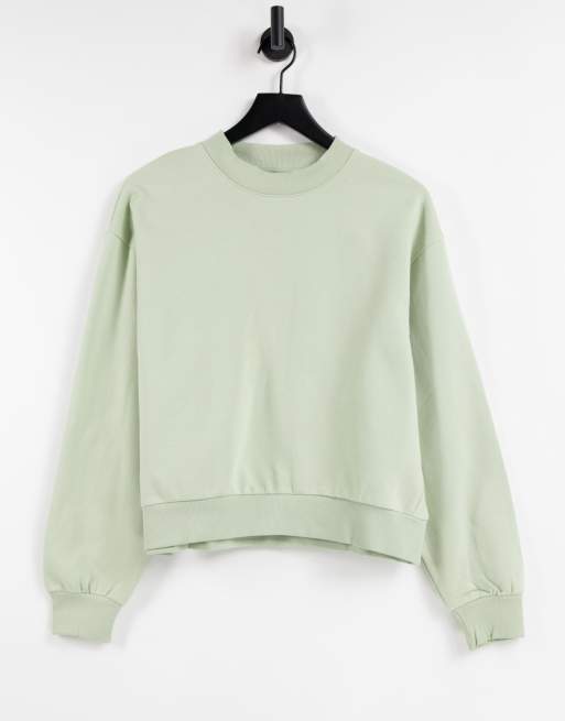 Weekday – Amaze – Blekgrön sweatshirt av bomull - MGREEN