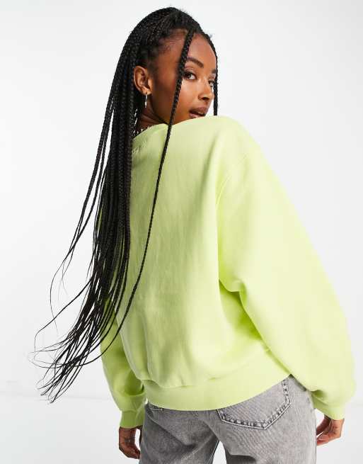 Weekday Amaze cotton sweatshirt in green MGREEN ASOS