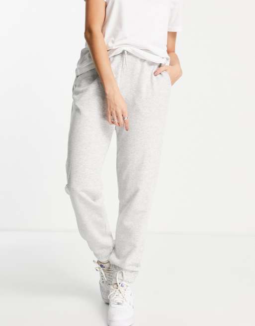 Weekday - Amaze - Gråmelerede joggingbukser i bomuldsblanding - GREY
