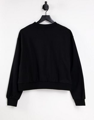 Weekday Amaze cotton sweatshirt in black - BLACK