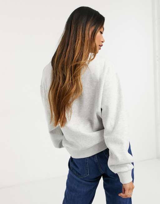 Weekday - Amaze - Oversized gråmeleret sweatshirt i bomuldsblanding - GREY, 2 af 4