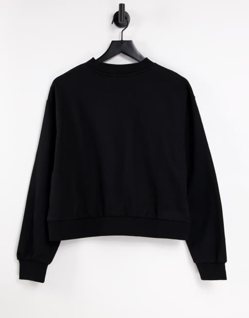 Weekday – Amaze – Sweatshirt aus Baumwolle in Schwarz - BLACK