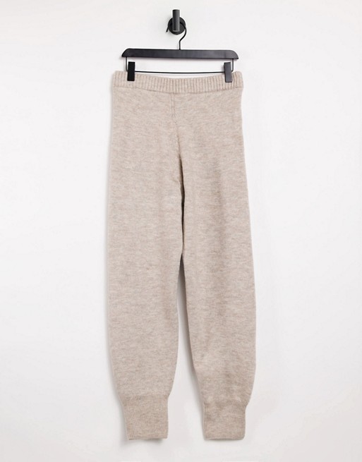 Weekday Amber knitted joggers in mole
