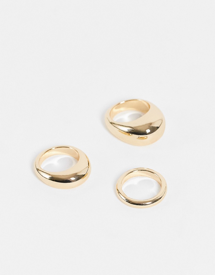 Weekday - Amina - Set van 3 ringen in goud