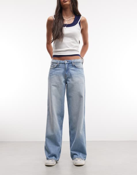 Weekday - Ample - Baggy jeans met lage taille in lichtblauwe wassing - view 1