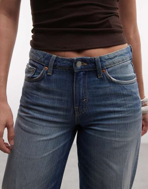 Weekday - Ample - Jean baggy à taille basse - Bleu délavé vintage contrastant, 4 de 5