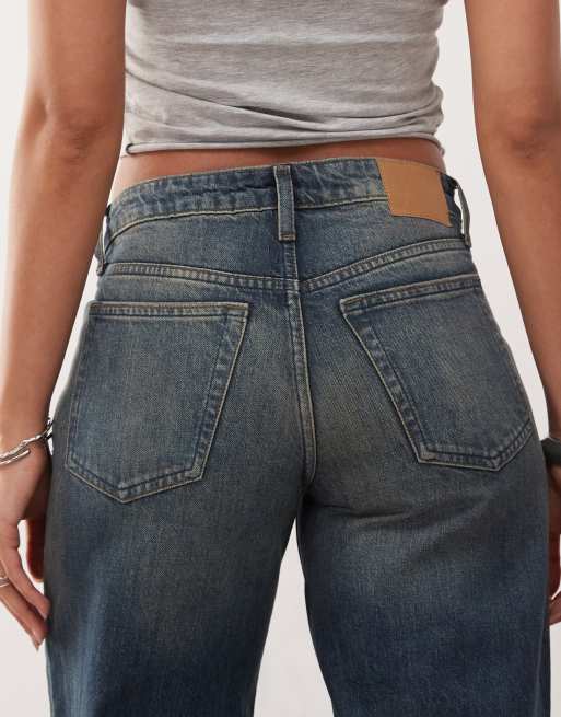 Weekday - Ample - Jean baggy à taille basse - Délavage bleu intense, 4 de 5