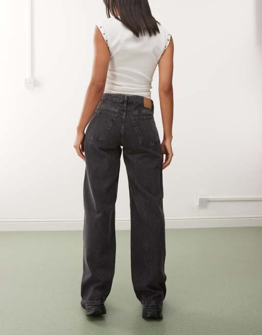 Weekday - Ample - Jean baggy à taille basse - Noir délavé effet usé, 2 de 5