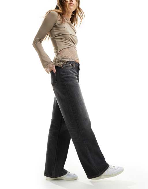 Weekday - Ample - Jean droit coupe ample à taille basse - Noir cendré, 3 de 5