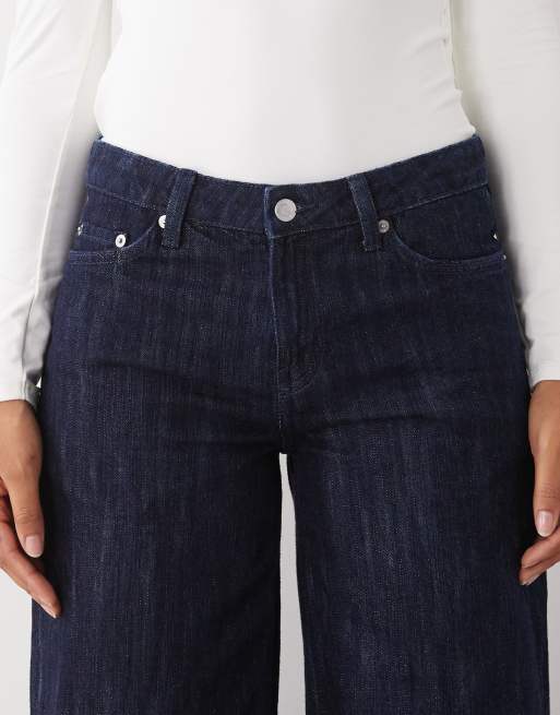 Weekday - Ample - Jeans ampi a vita bassa lavaggio fiammato blu scuro, 4 di 5