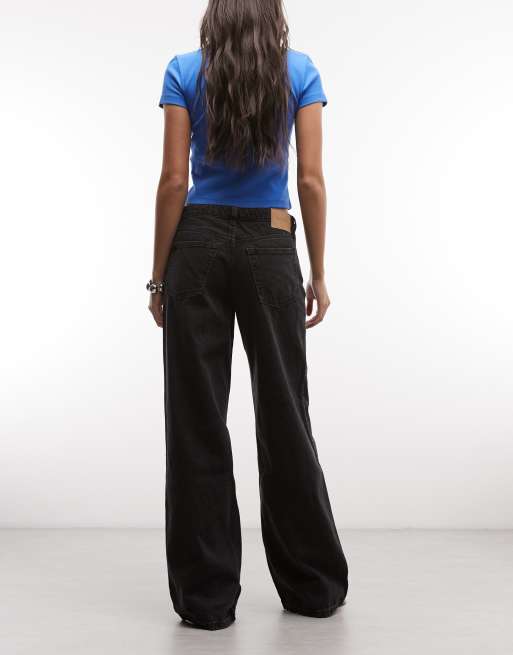 Weekday - Ample - Jeans ampi a vita bassa nero inchiostro, 2 di 5