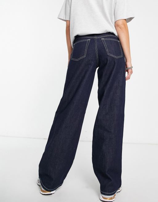 Weekday - Ample - Jeans met rechte pijpen en lage taille in indigo, 2 van 4