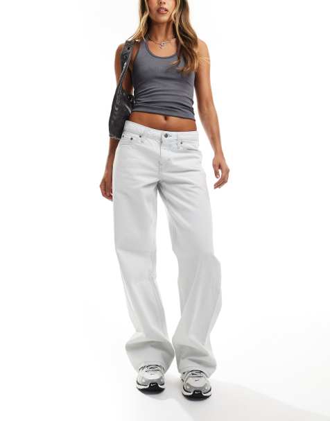 Weekday - Ample - Lavtaljede jeans i baggy fit i lyseblå - view 1